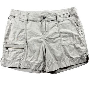 Woolrich Women Hiking Shorts Khaki Cargo Chino Outdoor Gorpcore Size 6 E139